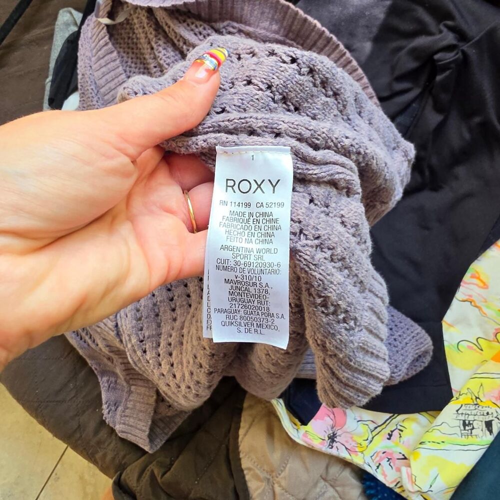 Vintage Roxy Women's Knit Purple Cardigan - Picture 7 of 8